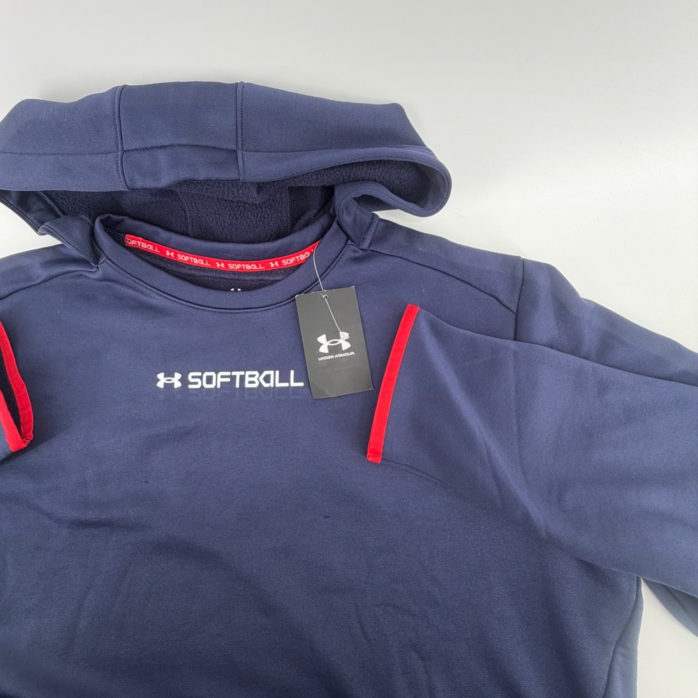 Under Armour Womens XL Softball Armour Fleece Hood  Navy Blue Hoodie 1379945 NEW